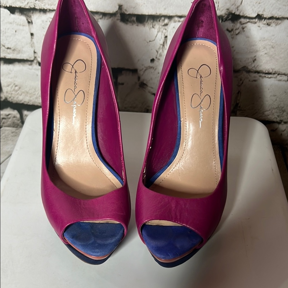 Jessica Simpson Women's Pink Peep Toe Heels